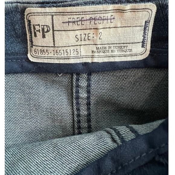 Free People Denim Shoelace Lace Up Pencil Skirt, Size 2 - Picture 6 of 6